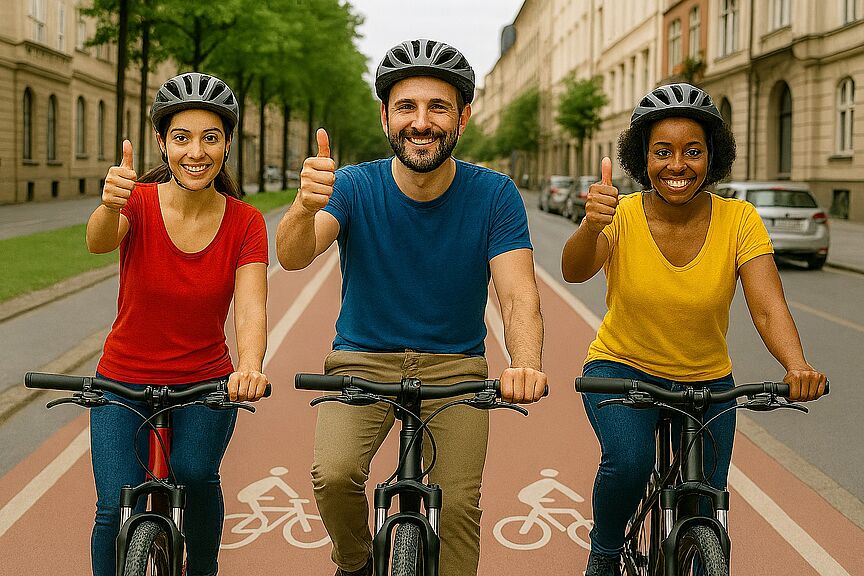 Symbolbild: Zufriedende Fahrradfahrende